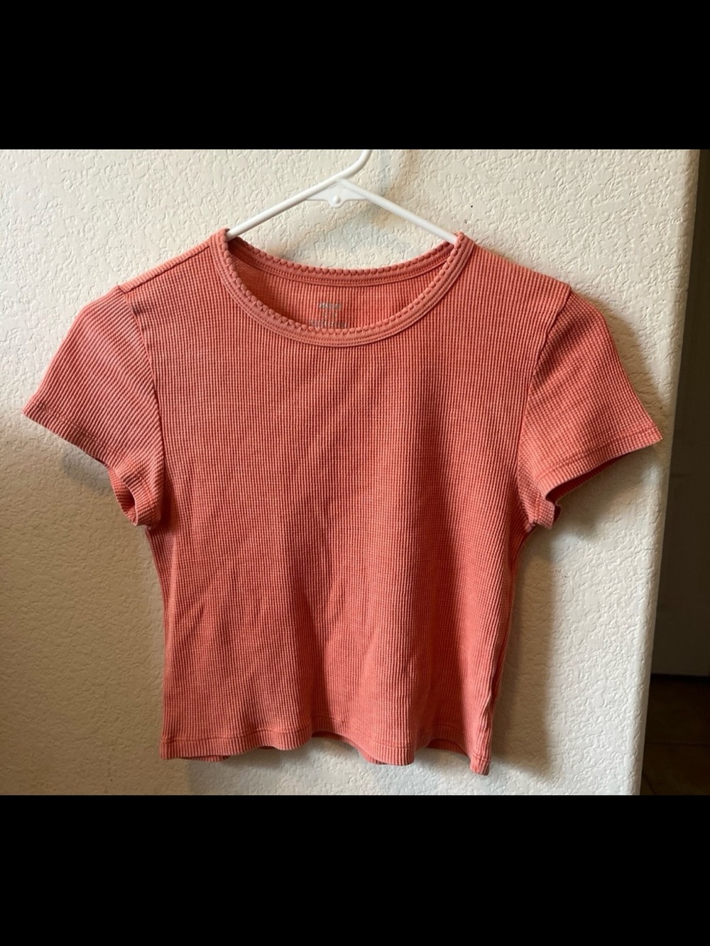 Aerie Orange Summer Crop Tee Waffle Knit 2021 Size Small Women’s